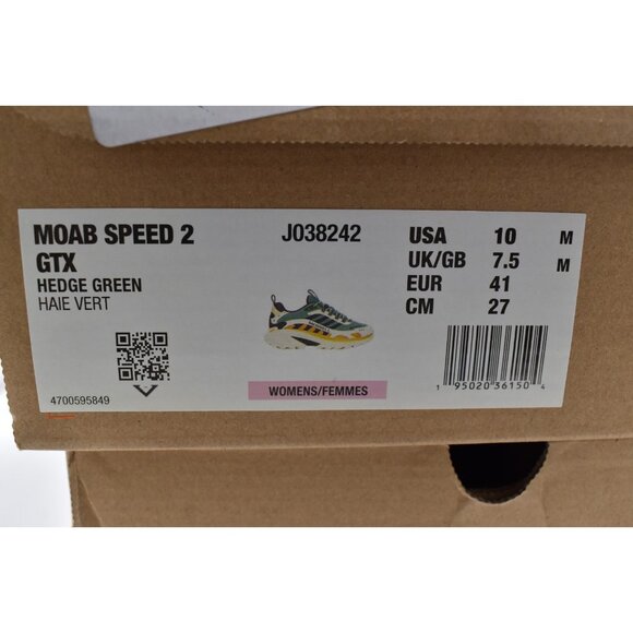 Merrell Women 10 MOAB Speed 2 GTX Gore-Tex Green Waterproof Trail Running Shoes - Picture 13 of 13